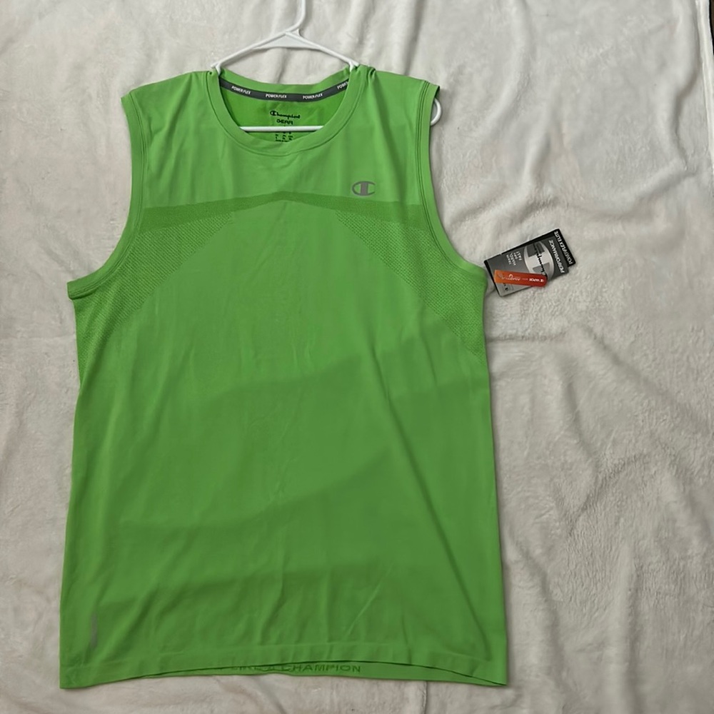 Green champion sleeveless shirt, green, men’s large